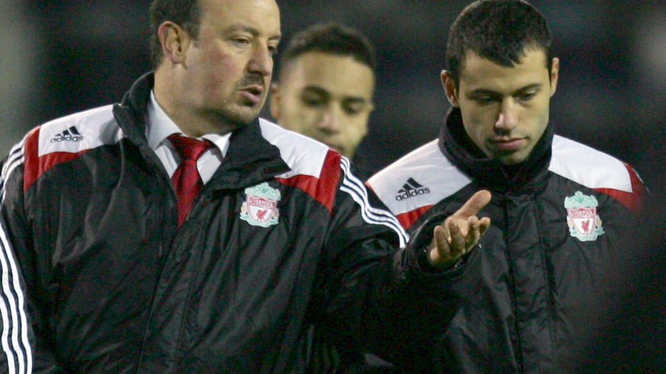 H�R N� HER, JAVI: Liverpool-manager Rafael Benitez har muligens en overtalelsesjobb � gj�re overfor Javier Mascherano. Foto: AP/Tom Hevezi