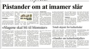 FLERE ANKLAGER: Barn har flere ganger beskyldt imamer i flere menigheter for vold. Faksimile: Drammens Tidende 10.mars 2002