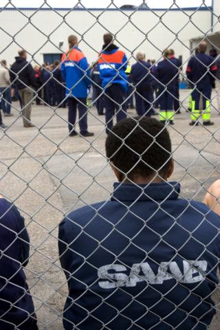 USIKKER FRAMTID: Ansatte ved Saab Automobiles fabrik i Trollh�ttan. Foto: Bj�rn Larsson Rosvall / EXPONERA / SCANPIX SVERIGE