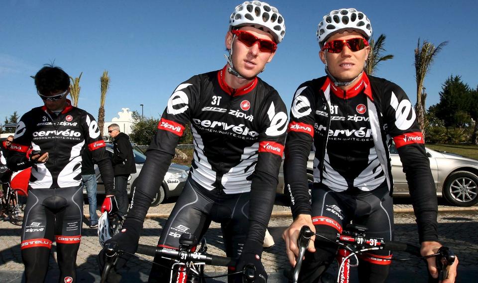 TROR P� VUELTA-START: Gabriel Rasch (t.v.) er i Cerv�los bruttotropp til Spania Rundt, og ser p� treukersrittet som ideell VM-oppladning. Lagkamerat og landsmann Thor Hushovd er ikke aktuell for laget.Foto: SCANPIX/EPA/LUIS FORRA