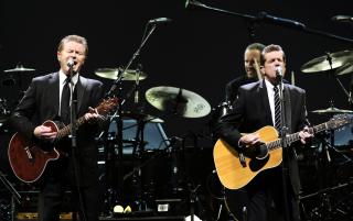  LAGER RADIO:  The Eagles. F.v. Don Henle og Glenn Frey. Foto: AP Photo/Keystone, Walter Bieri.