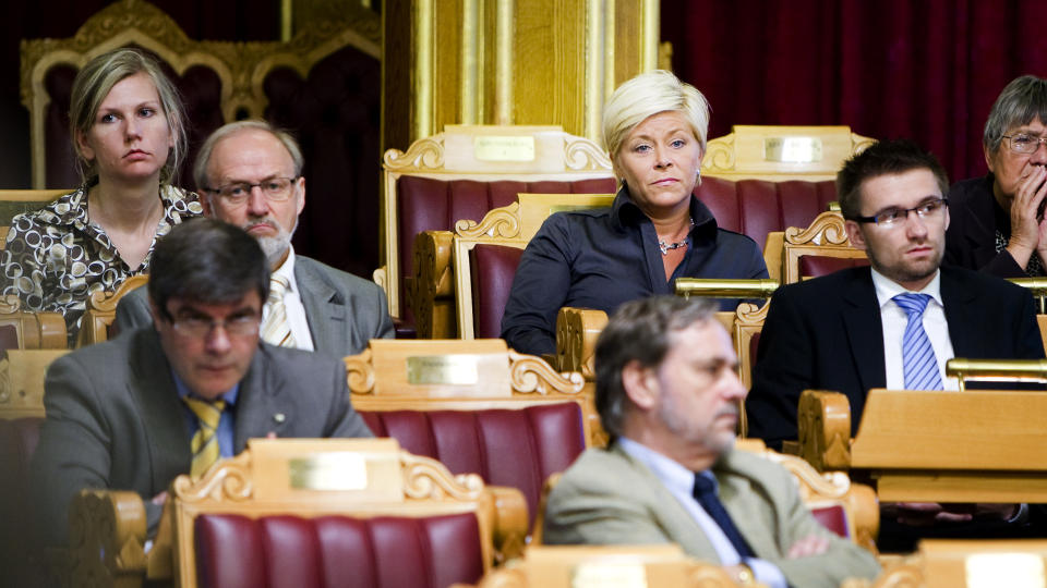  GJ�R OLJESAND-VEDTAK I DAG: Her fra Aker-debatten tidligere i dag. Oljesanddebatten i kveld er ventet � bli opphetet. Foto: SCANPIX.