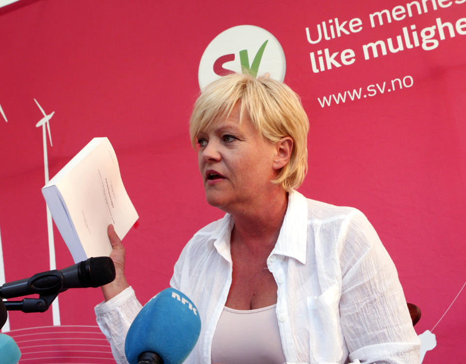 MINST 10 %Kristin Halvorsen forventer at SV f�r minst 10 prosent ved �rets stortingsvalg. Mindre enn det er hun ikke forn�yd med. Foto: Scanpix.
