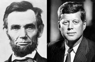 BARE TILFELDIGHETER: Boka tar ogs� for seg den kjente legenden som viser at Abraham Lincoln og John F. Kennedy hadde oppsiktsvekkende mye til felles. Bare tilfeldigheter, if�lge forskerne. Og boka gir eksempler p� at et slikt utrolig sammentreff ikke er unikt. P� 1920-tallet delte tre fremmede briter kupe p� et tog i Peru. Da de introduserte seg, kom det fram at den ene het Bingham, den andre het Powell og tredjemann Bingham-Powell...