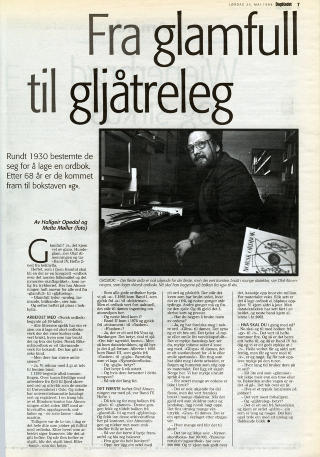 TAKK FOR SIST: I 1998 skrev vi ogs� om Almenningen. Da redigerte han glj�treleg.