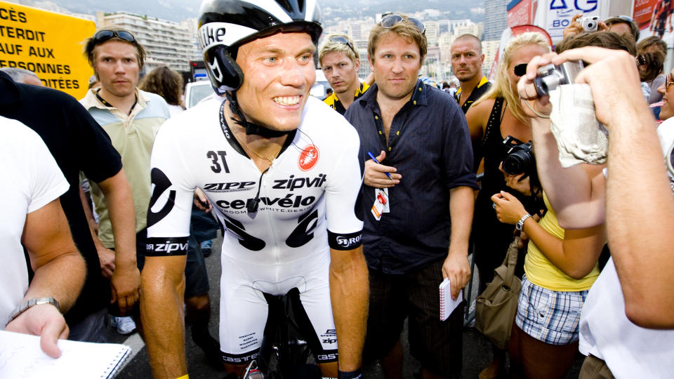 BRUKTE KREFTER: Thor Hushovd fikk ingen billig reise gjennom  15,5 kilometer med temposykling i Monaco.
Foto: Heiko Junge / SCANPIX .