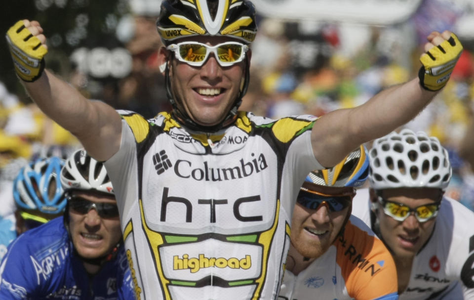 FAVORITTSEIER: Thor Hushovd m� her konstatere at Mark Cavendish ble for sterk i spurten. Foto: AP