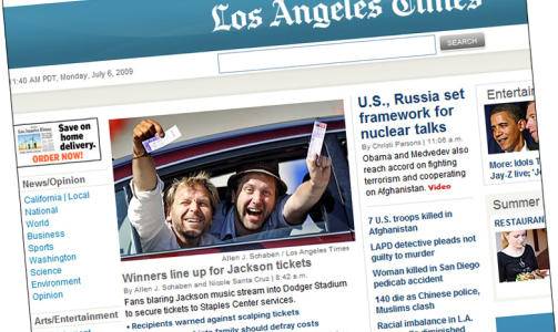 TOPPSAK: Nordmennene med billettene i h�nda ligger akkurat n� som toppsak hos Los Angeles Times.