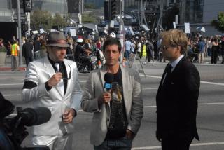 KJENDISER Her blir Eckbo og Steinjo intervjua av et fransk TV-selskap. Foto: GEIR BARSTEIN