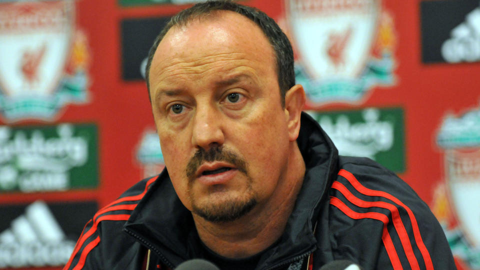 TIL ANGREP: Igjen brukte Liverpool-manager Rafael Benitez en pressekonferanse til � komme med angrep p� folk i andre klubber. Foto: AFP/Neil Jones