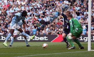 15. AUGUST KL. 16: Manchester City bes�ker Blackburn. Felipe Caicedo scoret for City i forrige m�te, da de lysebl� vant 3-1 i Manchester. Foto: AP Photo/PA, Peter Byrne