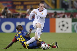 16. AUGUST KL. 14.30: Wayne Rooney og United m�ter Birmingham. Her fra Champions League-finalen mot Barcelona. Foto: AFP/FILIPPO MONTEF0RTE