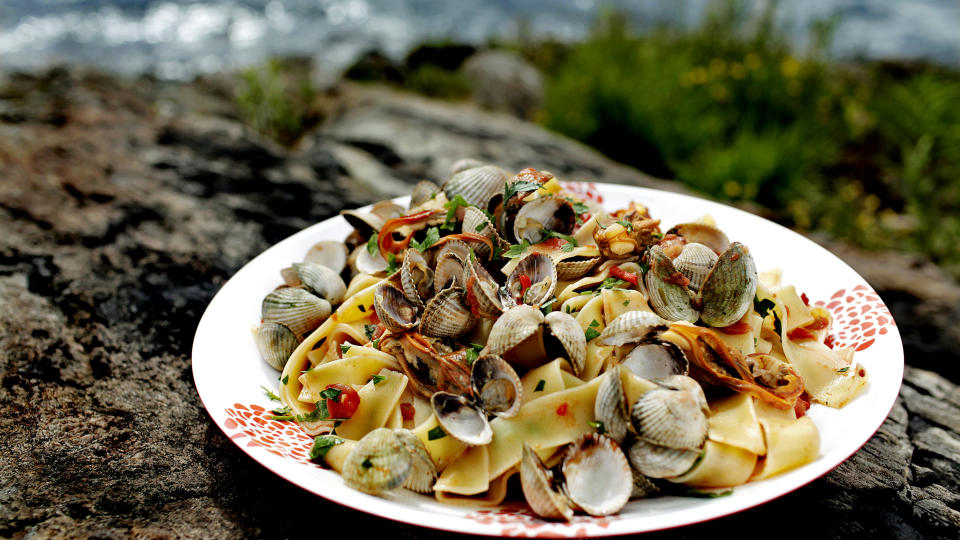 PAPPARDELLE MED SKJELL: Og tomatsaus. Alle foto: Mette M�ller/Dagbladet