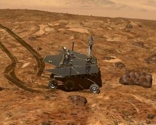 SEIGLIVA: Tvilling-roverene Spirit og Opportunity startet oppdraget i 2004. Mot alle odds s� har de overlevd til n�; 20 ganger lenger enn NASA forventet. For �yeblikket sitter imidlertid Spirit fastkj�rt i myk jord. Foto: REUTERS/NASA/JPL-Caltech/Handout
