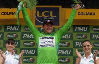 KAN TREKKE I GR�NT IGJEN: Thor Hushovd viser at selv om Cavendish har vist seg som den beste spurteren hittil, s� har nordmannen flere strenger � spille p�. Foto: SCANPIX/EPA/CHRISTOPHE KARABA