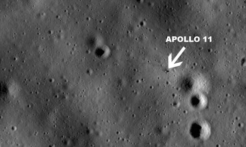 ROMSTASJON: P� dette bildet kan man se Apollo 11. Foto: NASA/Goddard Space Flight Center/Arizona State University