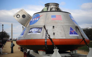 FRAMTIDA: Orion er kapselen NASA vil bruke for � f� mennesker til m�nen og Mars. Avhengig av konfigurasjon og oppdrag kan Orion b�re fire til seks astronauter. Foto: AFP/SCANPIX