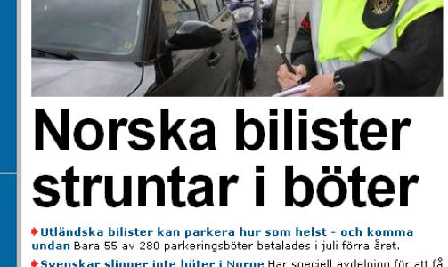 B�TER Mange norske bilister slipper unna med feilparkering i Str�mstad viser det seg. Foto: faksimilie GT.se