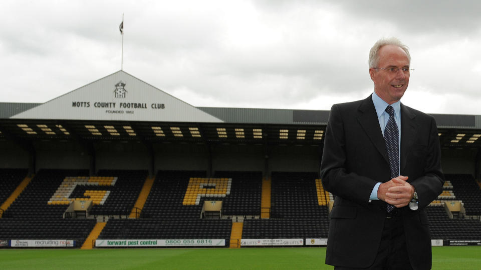 VIL TIL PREMIER LEAGUE: Sven-G�ran Eriksson vil ta Notts County tilbake til Premier League. Svensken skrev under som ny sportsdirekt�r i klubben i g�r. Foto: Paul Ellis / AFP.