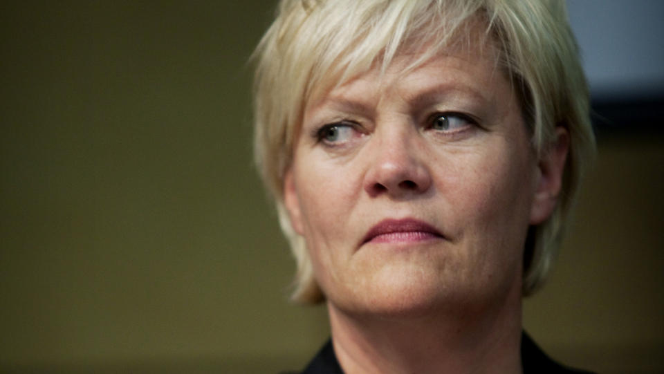 OSLO 20090616: Finansminister Kristin Halvorsen under pressekonferansen hvor regjeringen varslet en ny ordning for momskompensasjon til frivillige organisasjoner.
Foto: Kyrre Lien / SCANPIX