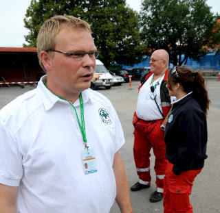 GODT FORBEREDT: Frode Hansen er tjenesteleder i Norsk Folkehjelp og forteller at det finnes en bedredskapsplan for alle mulig hendelser p� sletta.