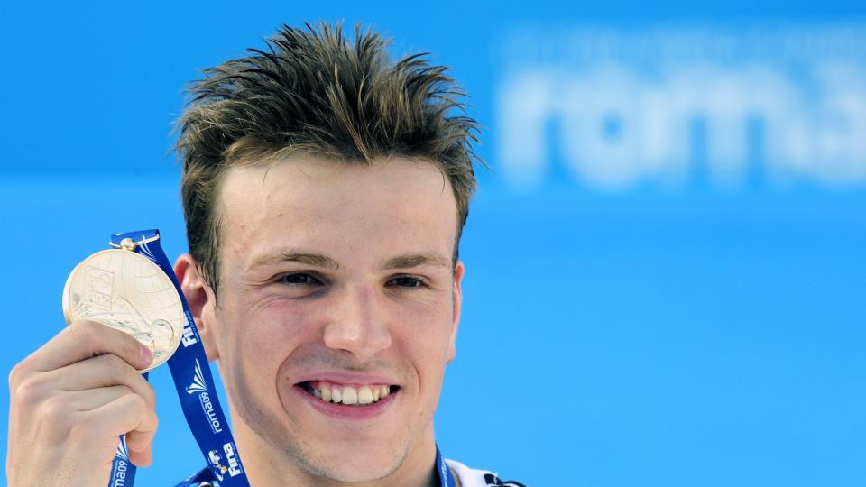 SLO TIL: Paul Biedermann tok verdensrekord p� 200 meter fri og slo dermed Michael Phelps gamle rekord. Foto: Allessandro Bianchi / REUTERS.
