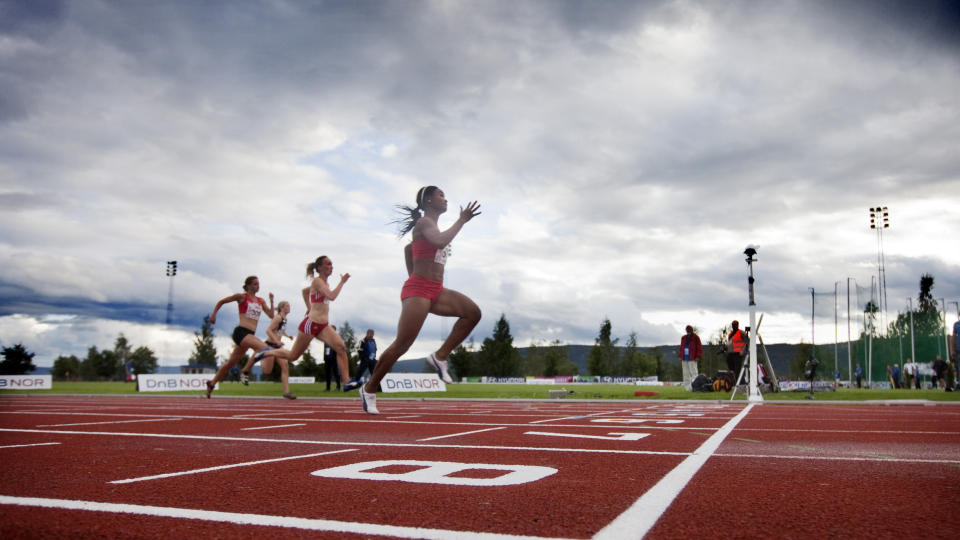 VANT: Ezinne Okparaebo vant 100 meter for kvinner under NM i Friidrett p� Lillehammer som avholdes denne helgen. Over 300 deltagere er samlet i den tidligere OL-byen for � delta p� stevnet. Foto: Kyrre Lien / SCANPIX