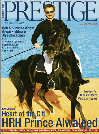 SJARMERENDE KLISJ�? Til hest p� stranden p� forsiden av Prestige. Faksimile: Prestige Magazine.