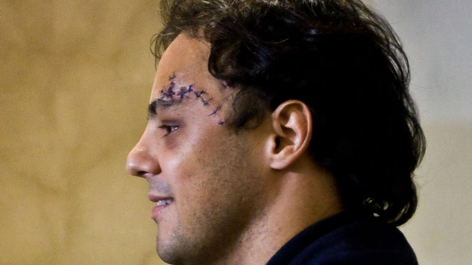 P� BEDRINGENS VEI: Felipe Massa er p� bedringes vei etter at han fikk en gjenstand i hodet under et Formel 1-l�p i Ungarn forrige m�ned. Foto:  AFP PHOTO/Nelson ALMEIDA