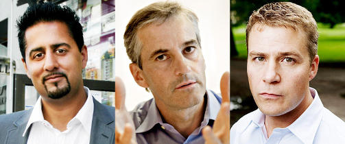 I MOSK�EN: Abid Raja (V), Jonas Gahr St�re (Ap) og Per Willy Amundsen (Frp).