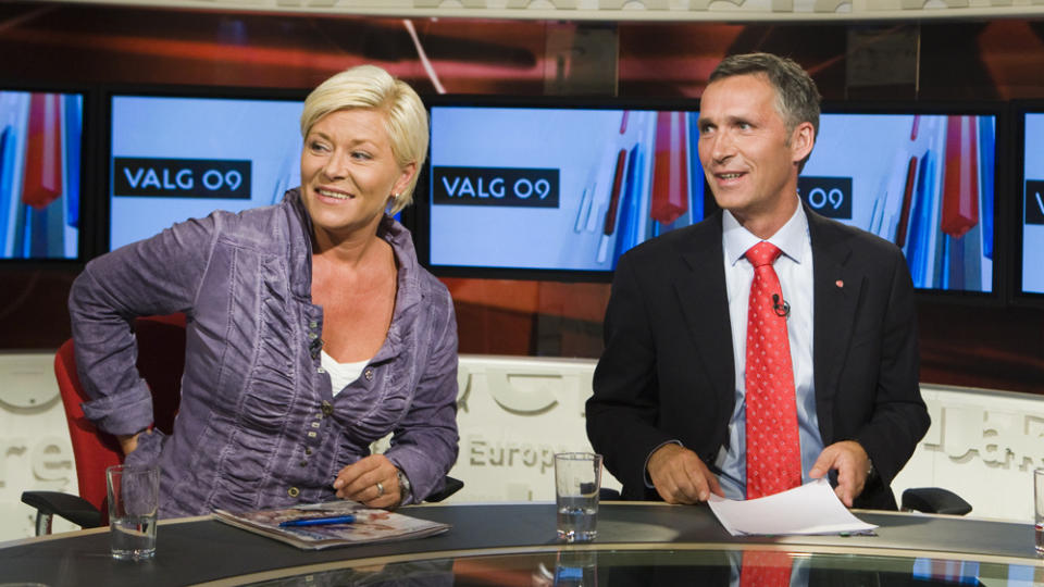 DELER FRAMGANG: Siv Jensen og Jens Stoltenberg har begge framgang p� Opinions nye m�ling. Foto: BERIT ROALD/SCANPIX