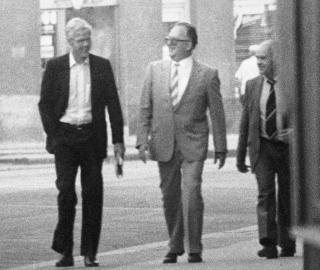 I WIEN: Treholt sammen med KGB-offiserene Titov og Lopatin i Wien august 1983.
Foto: PST / SCANPIX / HANDOUT