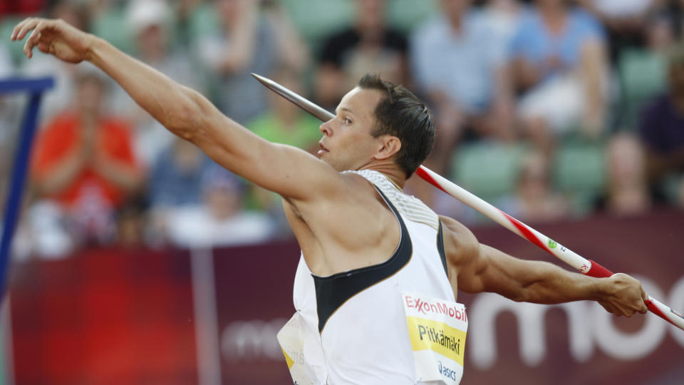 SJUK: Andreas Thorkildsens rival Tero Pitk�m�ki er febersjuk, men stiller trolig til spydkvalifken i Berlin seinere i dag.
Foto: Terje Bendiksby, Scanpix