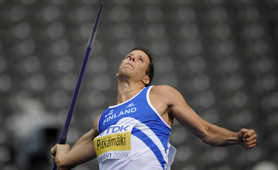 KLAR FOR SUPERDUELLEN: Tero Pitk�m�ki er kvitt febersymptomene og klar for duellen med Andreas Thorkildsen i spydfinalen i ettermiddag.Foto: SCANPIX/AFP PHOTO / FABRICE COFFRINI