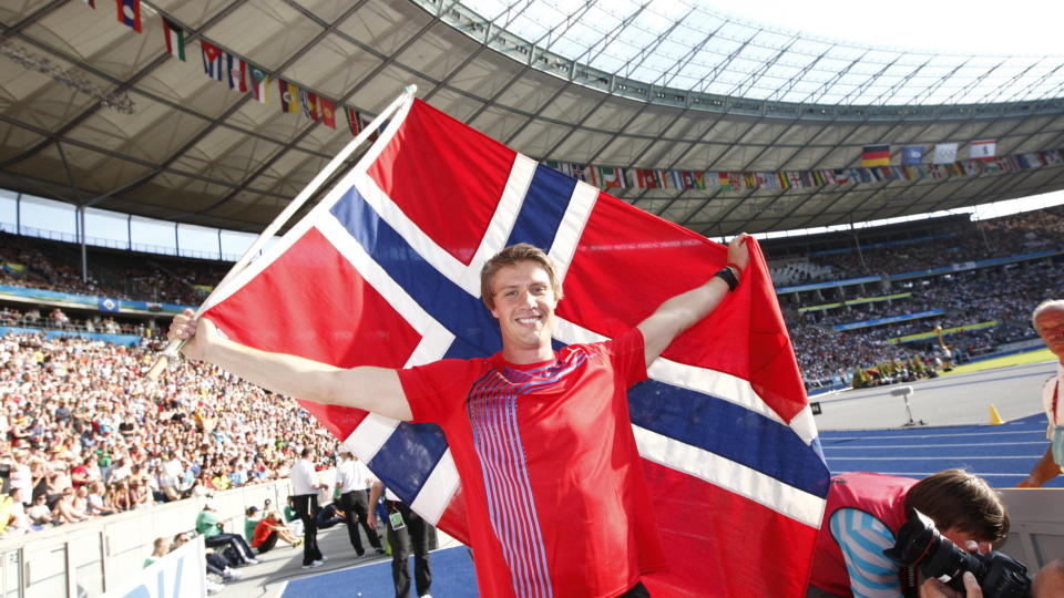 SEKS MEDALJER P� SEKS �R: Andreas Thorkildsen utklasset konkurrentene p� Olympiastadion i Berlin. Foto: Cornelius Poppe/SCANPIX