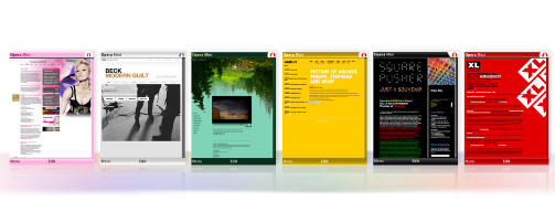 SPESIELL L�SNING: Opera Mini benytter en spesiell metode for � gj�re vanlige websider lesbare p� sm� mobilskjermer. Illustrasjon: OPERA