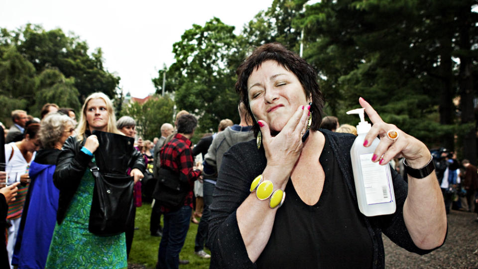 ANTIBAC: Aschehougs hagefest er festen som ikke har tid til � bli sjuk. Foto: Nina Hansen