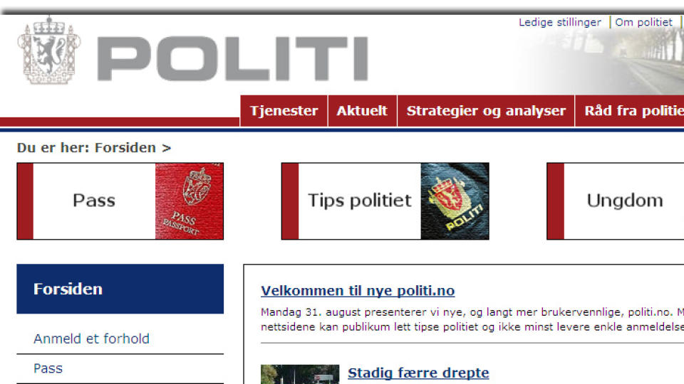 OMSTRIDT: Politiet lanserte nye nettsider i g�r. Ikke alle er like forn�yde med resultatet.