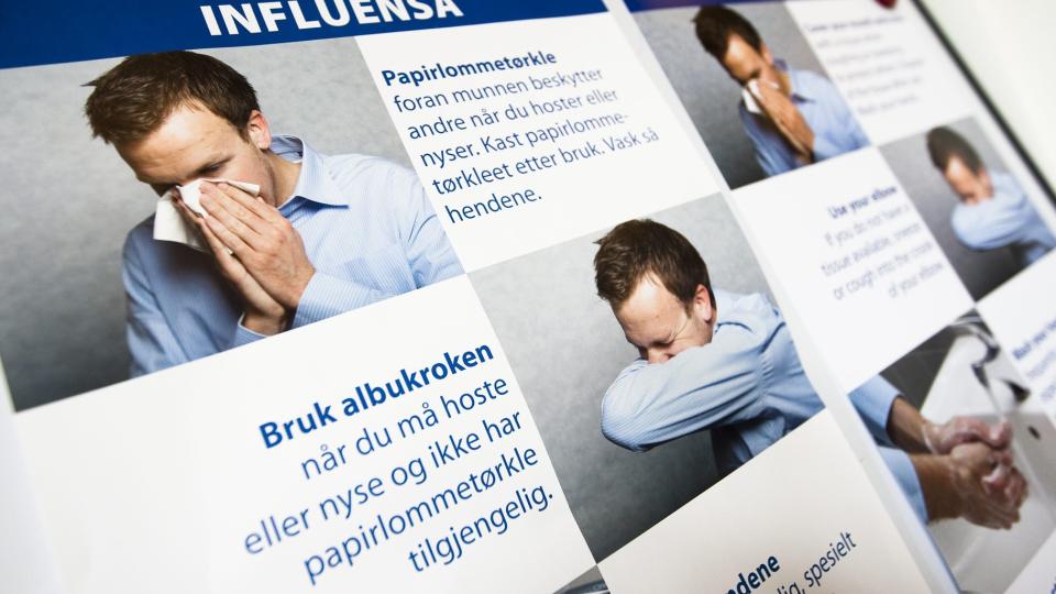 SVINEINFLUSENSA: En Akershus-kvinne kan ha d�dd av H1N1-viruset. Slik ser informasjonskampanjen til Folkehelseinstituttet ut.
Foto: Christian Thomassen / SCANPIX