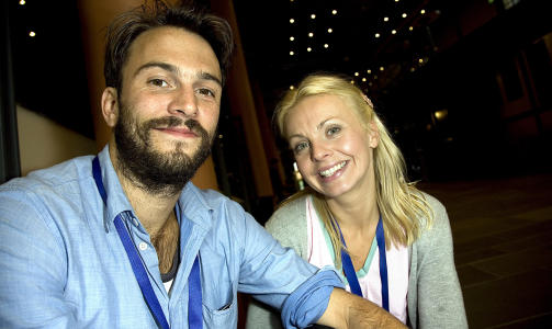 NYE FJES: Programlederne Marthe Sveberg Bj�rstad og K�re Magnus Bergh har overtatt stafettpinnen etter Stian Barsnes Simonsen og Nadia Hasnaoui.