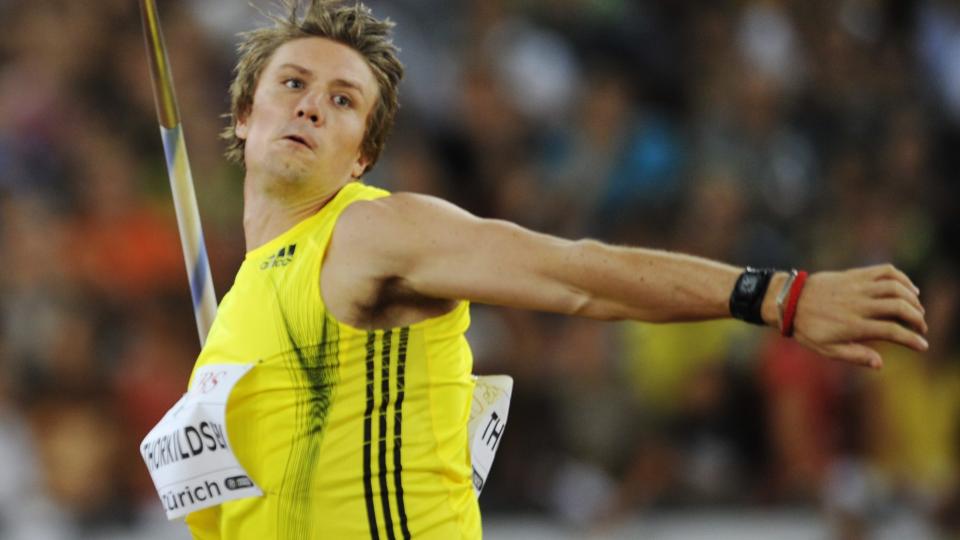 GA SEG TIDLIG: Andreas Thorkildsen kastet ett kast i Brussel. S� tok han p� seg ryggsekken og forlot stadion med vondt i den tr�blete lysken. Foto: Dominique Favre, AP/Scanpix