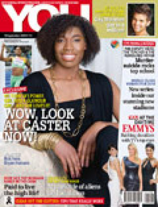 COVER GIRL: Slik ser Semenya ut etter at ukebladet sminket og kledde henne opp. Faksimile: You Magazine