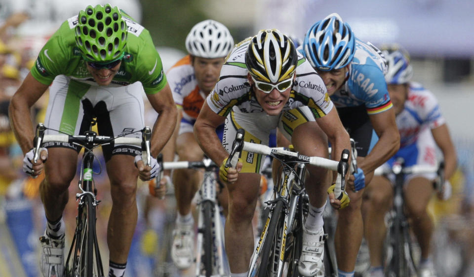 VM I FARE: Britiske Mark Cavendish har innsett at VM-l�ypa i Sveits ikke passer ham perfekt, men hadde planlagt � bidra. N� ser det ut til at Thor Hushovds spurtrival uansett m� st� over p� grunn av en luftveisinfeksjon. Foto: Bas Czerwinski, AP/Scanpix