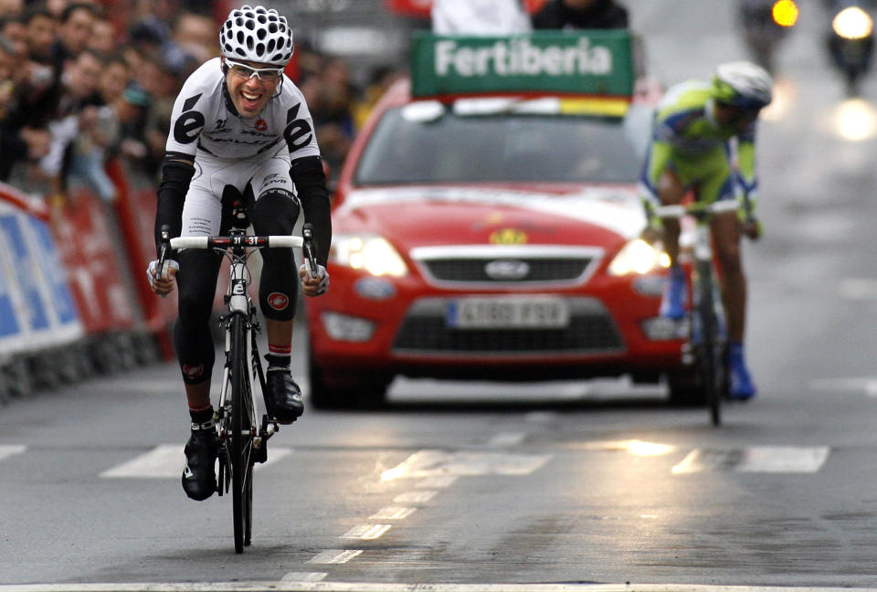 CERV�LO-SEIER: Irske Philip Deignan fra Cerv�lo Test Team vant den 18. etappen av Spania Rundt da han slo til mot slutten etter et langt utbrudd.Foto: SCANPIX/AFP