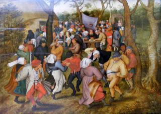 PARTY: Bryllupsfest malt av Pieter Bruegel den eldre i 1567. Det var ikke n�dvendig � blande inn kirken for � gifte seg i Europa. I England tok kirken f�rst eneretten til vigsler i 1753. Foto: WIKIMEDIA