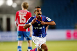 JUBLET VILT: Mohammed Fellah jublet vilt etter etter � satt inn 3-0. 
Foto: Kyrre Lien / Scanpix