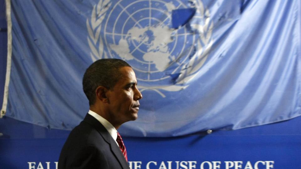I FN: USAs president Barack Obama snakket om b�de Midt�sten og atomnedrustning i sin aller f�rste tale til FNs hovedforsamling. Men aller viktigst var budskapet om at landene m� samarbeide for � l�se verdens mest alvorlige problemer. Foto: REUTERS/Kevin Lamarque/Scanpix