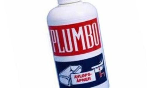 PLUMBO I TRUSA: Plumbo er et strekt etsende stoff som brukes i tilstoppede avl�psr�r.