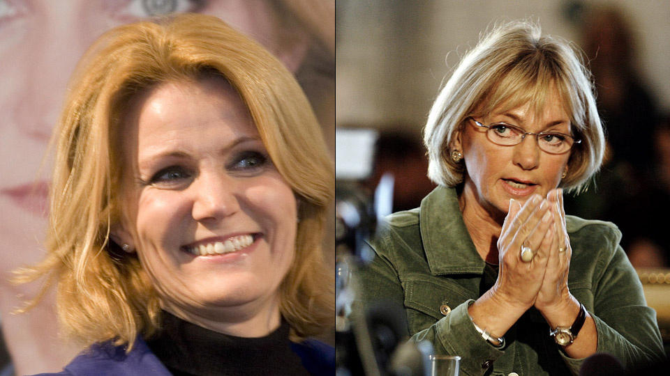 KVINNE MOT KVINNE: Helle Thorning-Schmidt, Socialdemokraternes leder i strupen p� Dansk Folkepartis Pia Kj�rsgaard. Foto: Scanpix