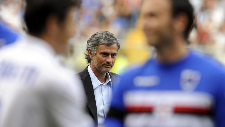 TAPTE: Inter og Jose Mourinho tapte mot Sampdoria i dag. Foto: REUTERS/Paolo Bona/Scanpix